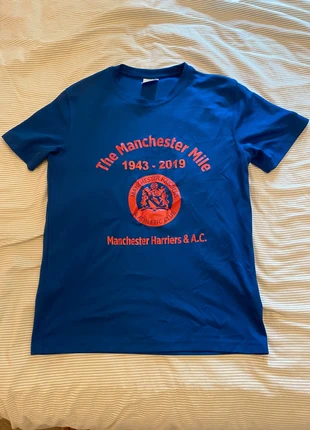 Blue Running T-Shirt - Manchester Mile 2019, brand: Mile, condition: Good, size: S, £2.50, £3.33 includes Buyer Protection