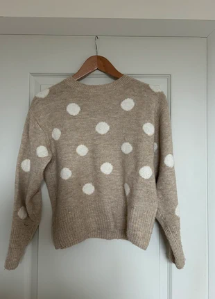 Pull beige à pois H&M, marke: H&M, zustand: Sehr gut, größe: XS / 34 / 6, 5,00 €, 5,95 € inklusive Vinted-Käuferschutz