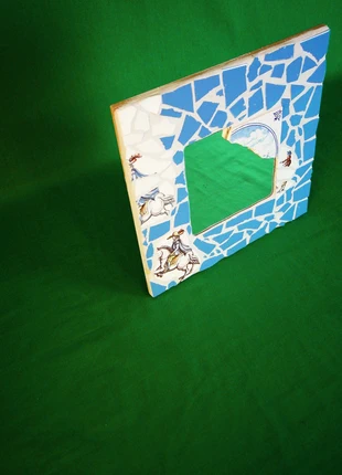 Dutch Delfts Blue Mirror | Traditional Mosaïc | White | Vintage, staat: Goed, € 8,00, € 9,10 inclusief Kopersbescherming