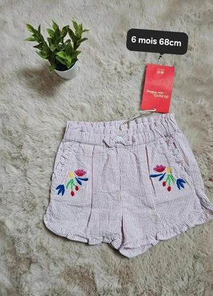 Shorts 12 mois rayé fleurie 6 mois, marca: Du Pareil au Même, estado: Muy bueno, tamaño: 6-9 meses / 68 cm, 7,50 €, 8,58 € Protección al comprador Pro incluida