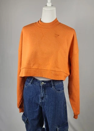 Sweat crop top Gymshark femme orange taille M logo brodé, merk: Gymshark, staat: Heel goed, maat: M / 38 / 10, € 22,00, € 23,80 inclusief Kopersbescherming Pro