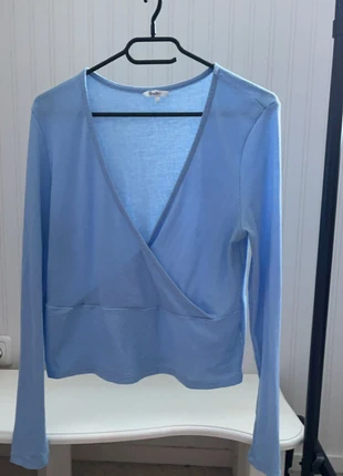 Blauw shirt, merk: Bien Bleu, staat: Goed, maat: XL / 42 / 14, € 2,00, € 2,80 inclusief Kopersbescherming