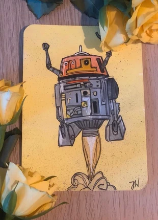 Chopper Aquarell Unikat Star Wars Kunst, marque: von mir unikat, état: Neuf avec étiquette, 7,00 €, 8,05 € Protection acheteurs incluse