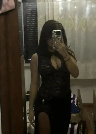 Robe longue moulante noire en dentelle avec fente #051, marque: Nayssia, état: Très bon état, taille: M / 38 / 10, 52,99 €, 56,34 € Protection acheteurs incluse