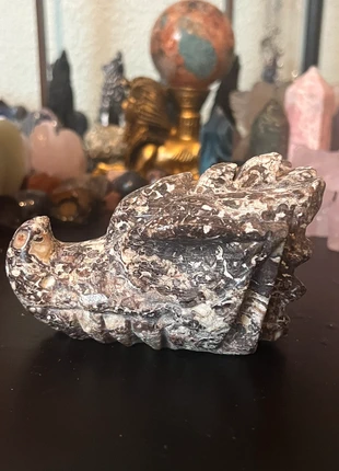 Large Mexican crazy lace crystal dragon head / skull 519g, brand: Crystal, condition: Very good, £66.00, £70.00 includes Buyer Protection