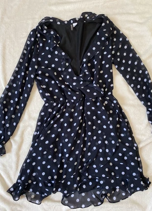 kleid langärmlig polka dot, marque: H&M, état: Très bon état, taille: L / 40 / 12, 8,00 €, 9,10 € Protection acheteurs incluse