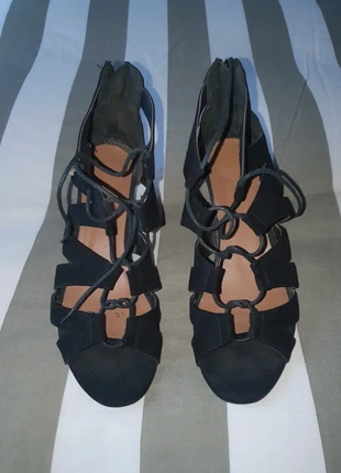 Black Lace-Up Wedge Heels | Size EU 39 / UK 6, brand: Ideal, condition: Very good, size: 39, €6.00, €7.00 includes Buyer Protection