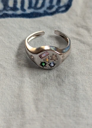 Magnifique Bague Signet en Acier Inoxydable Sertie de Strass Colorés bohème boho, brand: Boutique Bohéme, condition: Very good, size: Adjustable, €8.00, €9.10 includes Buyer Protection
