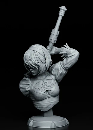 Busto de 2B Nier de Nier Automata, état: Neuf sans étiquette, 15,00 €, 16,45 € Protection acheteurs incluse