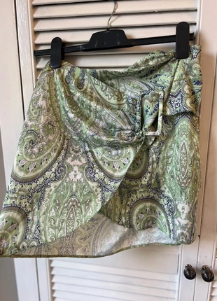 ASOS bohemian festival glasto wrap buckle mini skirt silk/ satin material, brand: ASOS, condition: Very good, size: M / UK 12-14, £4.99, £5.94 includes Buyer Protection