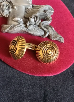 Paire de boucles d'oreilles vintage à clips doré noir cylindrique, marque: Vintage Chic, état: Très bon état, 9,99 €, 11,19 € Protection acheteurs (Pro) incluse