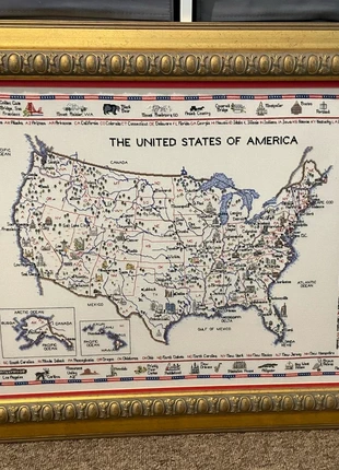 Handmade - Very large cross stitch - American map, brand: Handmade, condition: Very good, £135.00, £142.45 includes Buyer Protection