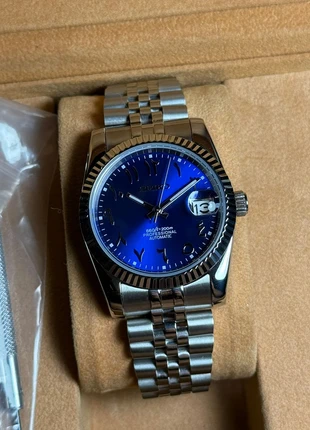 Seiko Mod Datejust Arabic Dial 36mm Silver Blue, marque: Seiko, état: Neuf avec étiquette, taille: 30–38 mm, 155,00 €, 163,45 € Protection acheteurs incluse