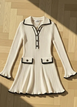 Robe Pull Crème et Noir Patte de Boutonnage Col Polo, marca: Vintage Dressing, estado: Muy bueno, tamaño: S / 36 / 8, 48,90 €, 52,05 € Protección al comprador incluida