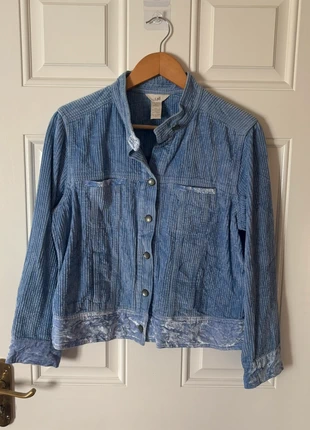 J.Jill Blue Corduroy Button Up Jacket with Velour Detailing y2k size Medium, brand: J.Jill, condition: Very good, size: M / 38 / 10, €10.00, €11.20 includes Buyer Protection