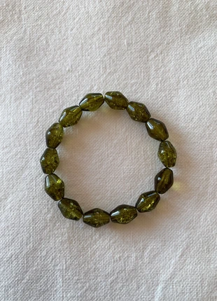 dark green cracked effect glass bead bracelet, brand: Handmade, condizioni: Nuovo senza cartellino, €14.00, €15.40 include la Protezione acquisti