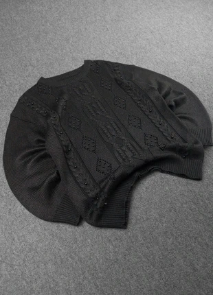 Pull Femme Vintage 80s en Maille Unie Noir Mate à Motifs et Perles (L/XL), brand: Vintage Dressing, condition: Very good, size: L / 40 / 12, €14.00, €15.40 includes Buyer Protection Pro