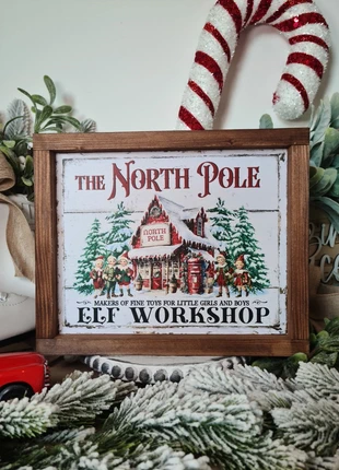 Cadre sign farmhouse en bois décoration saisonnière de Noël, marque: le comptoir farmhouse, état: Très bon état, 15,00 €, 16,45 € Protection acheteurs incluse