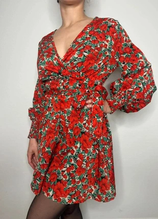 Robe d'été, rouge à motif fleur, Taille S, brand: Boutique indépendante, condizioni: Ottime, taglia: S / IT 40 / EU 36, €7.00, €8.05 include la Protezione acquisti