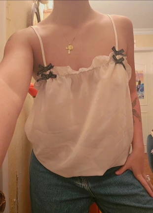 Top bouffant rose à noeud papillons, marque: No Excuse, état: Très bon état, taille: L / 40 / 12, 8,00 €, 9,10 € Protection acheteurs incluse