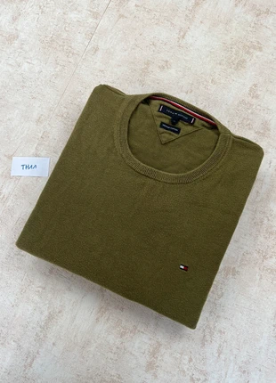 Pull Tommy Hilfiger col rond uni - taille M - vert kaki - logo brodé, marca: Tommy Hilfiger, estado: Muy bueno, tamaño: M, 30,00 €, 32,20 € Protección al comprador Pro incluida