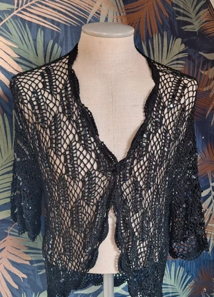 Gilet crochet noir 42/48, estado: Muy bueno, tamaño: XL / 42 / 14, 6,50 €, 7,53 € Protección al comprador Pro incluida