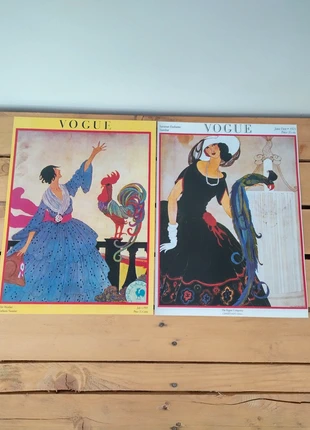 🎃 Duo d'affiches Vogue femme et volatile 🎃, marque: Fabrication Artisanale, état: Neuf sans étiquette, 7,00 €, 8,05 € Protection acheteurs incluse