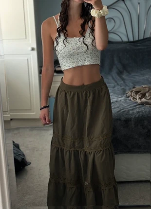 Y2K grunge fairy khaki green maxi skirt, brand: Shein, condition: Very good, size: S / 8, £12.00, £13.30 includes Buyer Protection