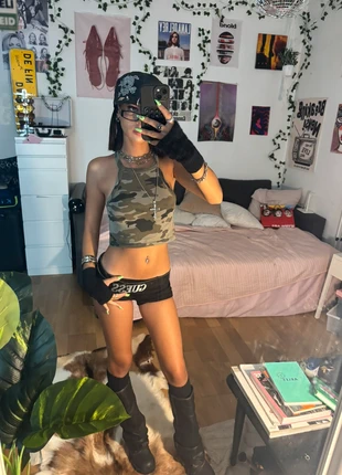 Top camouflage y2k, brand: y2k, condition: Very good, size: XS / 34 / 6, €15.00, €16.45 includes Buyer Protection