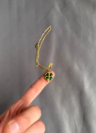 🍀Vintage French Style Necklace Green Four Leaf Clover Pendant 🍀, marca: Vintage Dressing, estado: Muito bom, €11.00, €12.25 inclui Proteção do Comprador