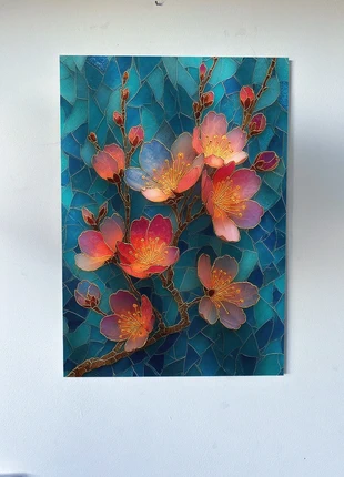 Poster métallique 30cm x 42cm Fleurs Couleur + aimant mural fourni., marque: Nature, état: Très bon état, 27,00 €, 29,05 € Protection acheteurs (Pro) incluse