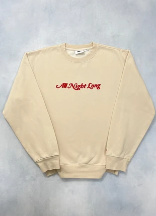 Pull Obey Crème Broderie rouge coupe Large Crew Neck Oversize Sweatshirt - Taille M #1188, merk: Obey, staat: Heel goed, maat: M, € 49,00, € 52,15 inclusief Kopersbescherming Pro