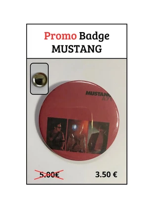 Mustang - Promo badge 56 mm, estado: Muito bom, €3.50, €4.38 inclui Proteção do Comprador
