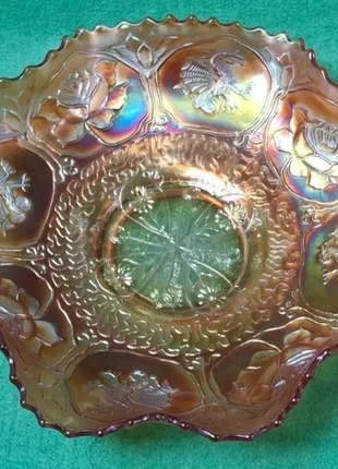 Vintage Carnival Glass 8.75" Bowl - Lotus & Dragons, brand: Carnival, condition: Good, £17.99, £19.59 includes Buyer Protection Pro
