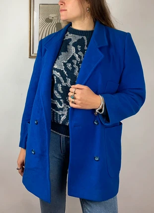 Cappotto vintage in lana vergine blu elettrico wool coat caban 💙, marca: Vintage Dressing, estado: Muito bom, tamanho: L / 40 / 12, €40.00, €42.70 inclui Proteção do Comprador