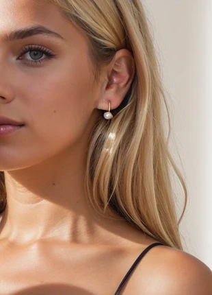 S925 puur zilveren oorbellen, elegante ovale parel hangers vierkante oor hoepels, merk: Paragon Cat, staat: Nieuw zonder prijskaartje, € 19,00, € 20,65 inclusief Kopersbescherming Pro