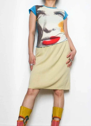 Knitted skirt | Jupe en maille jaune clair avec 50% laine, marque: Vintage, état: Très bon état, taille: XS / 34 / 6, 12,00 €, 13,30 € Protection acheteurs (Pro) incluse