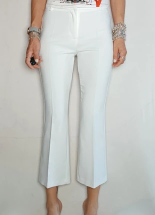 pantalone cropped bianco a campana kontatto, marque: Kontatto, état: Très bon état, taille: M / 38 / 10, 10,00 €, 11,20 € Protection acheteurs incluse