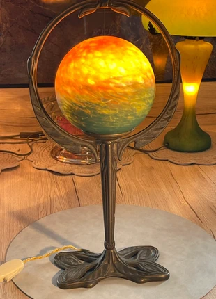 Lampe Art Déco en pâte de verre et bronze patiné – vers 1930, marque: Baccarat, état: Très bon état, 180,00 €, 189,70 € Protection acheteurs incluse