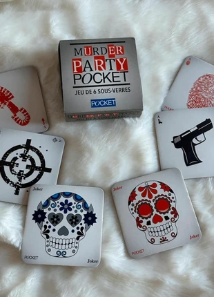 Jeu de 6 sous verres murder party crânes etc, brand: Pocket, condition: Good, €1.50, €2.28 includes Buyer Protection