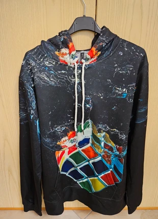 Felpa con cappuccio cubo di rubik, état: Très bon état, taille: XL, 9,00 €, 10,15 € Protection acheteurs incluse