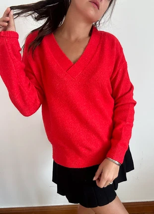 Pull Col V Rouge La Halle 36/S à 38/M - Mailles Chaudes pour l'Automne/Hiver, marque: La Halle, état: Très bon état, taille: M / 38 / 10, 12,00 €, 13,30 € Protection acheteurs (Pro) incluse