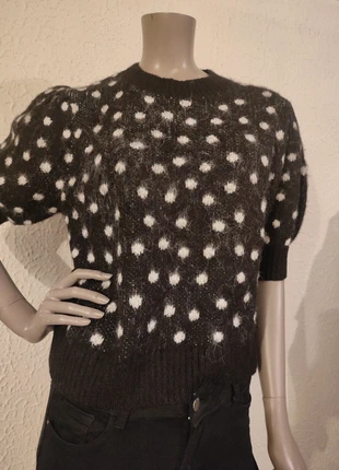 Pull Monki noir à pois blancs manches ballon – neuf avec étiquette – taille L, marca: Monki, estado: Novo com etiquetas, tamanho: L / 40 / 12, €25.99, €27.99 inclui Proteção do Comprador