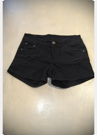 Shorts vaqueros negros talla S con rotos, marque: Local, état: Très bon état, taille: S / 36 / 8, 12,00 €, 13,30 € Protection acheteurs incluse