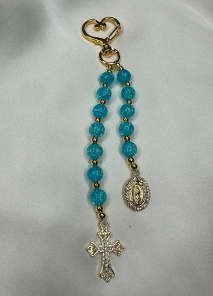 Porte clé chrétien en perle bleu, marca: sans marque, estado: Novo sem etiquetas, €8.00, €9.10 inclui Proteção do Comprador