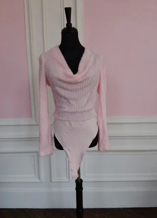Body pull Shein rose col drapé manches longues taille M, style cocooning chic, marca: Shein, estado: Nuevo sin etiquetas, tamaño: M / 38 / 10, 5,00 €, 5,95 € Protección al comprador incluida