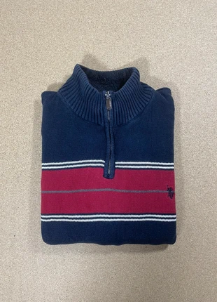 Pull half zip vintage 1/4 zip col camionneur | bleu marine | logo brodé | taille XXL, zustand: Sehr gut, größe: XXL, 6,00 €, 7,00 € inklusive Vinted-Käuferschutz