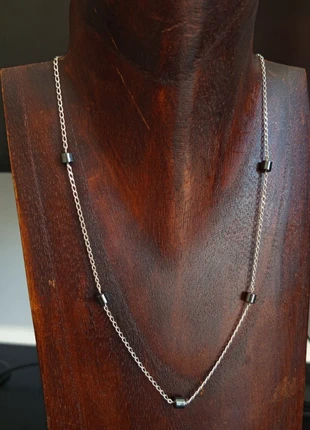 Collar minimalista bohemio de plata 925 con hematites, estado: Muy bueno, 5,00 €, 5,95 € Protección al comprador incluida