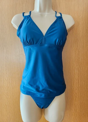 Derssity Two Piece Swimming Costume with Criss Cross Back Tankini Top and Bikini Bottom Blue Small, brand: derssity, condition: New with tags, size: S / 8, £11.00, £12.25 includes Buyer Protection Pro