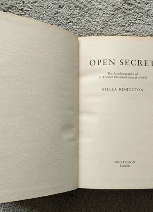 Open Secret by Former MI5 Boss Dame Stella Remington, condition: Very good, £8.00, £8.94 includes Buyer Protection